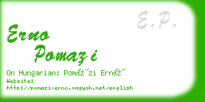 erno pomazi business card